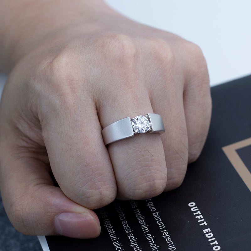 Harley-516: サイレント・アペックス – ラボグロウンダイヤモンドプロングセットリング（18Kホワイトゴールド）