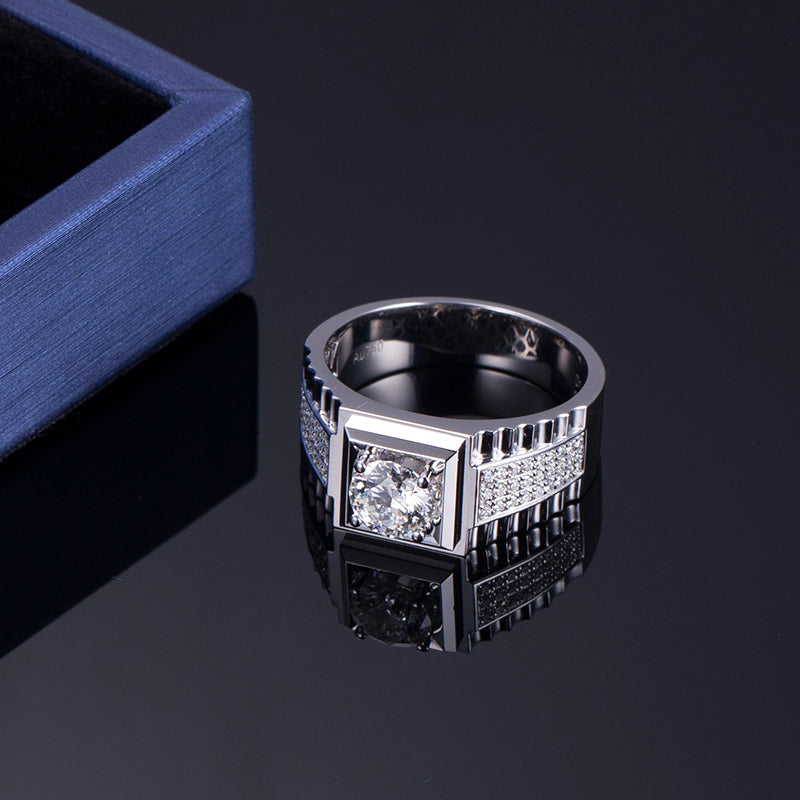 Harley-559: Apex Lineage – Lab-Grown Diamond Bezel Ring in 18K White Gold
