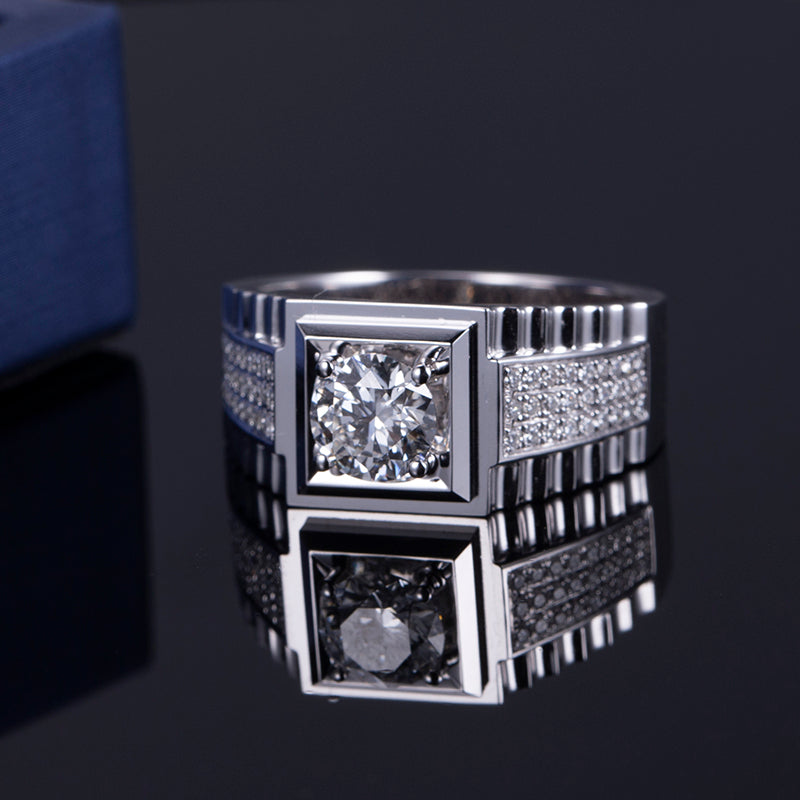 Harley-559: Apex Lineage – Lab-Grown Diamond Bezel Ring in 18K White Gold