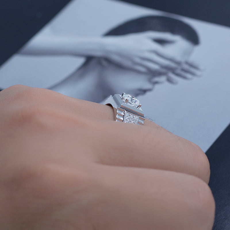 Harley-559: Apex Lineage – Lab-Grown Diamond Bezel Ring in 18K White Gold