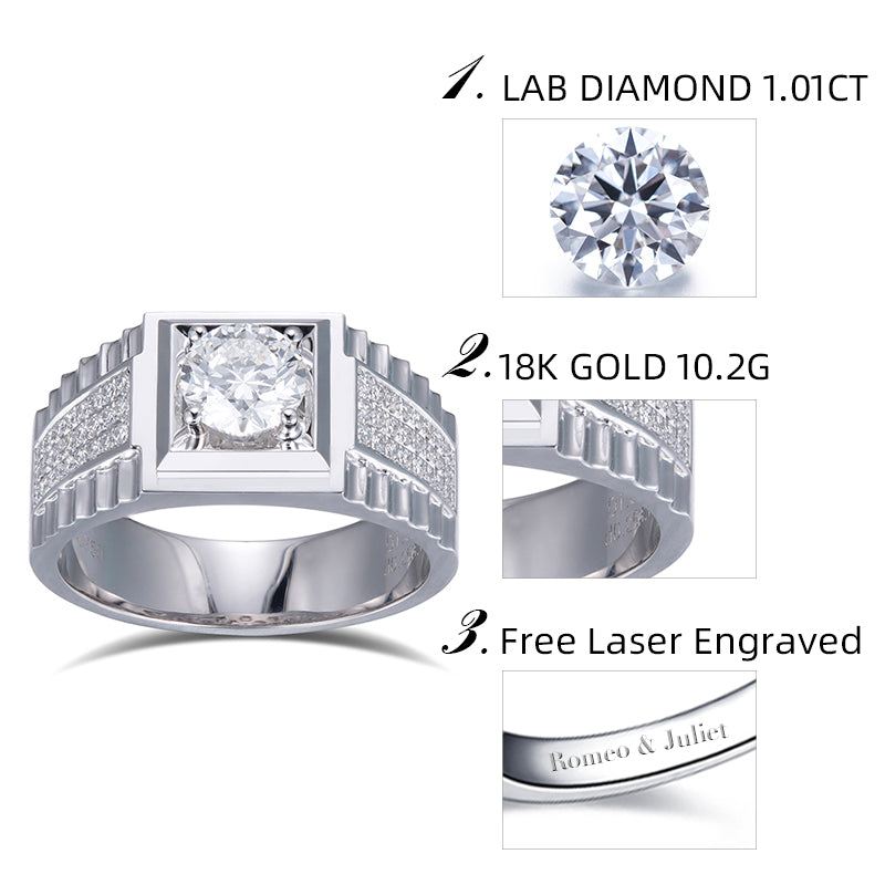 Harley-559: Apex Lineage – Lab-Grown Diamond Bezel Ring in 18K White Gold