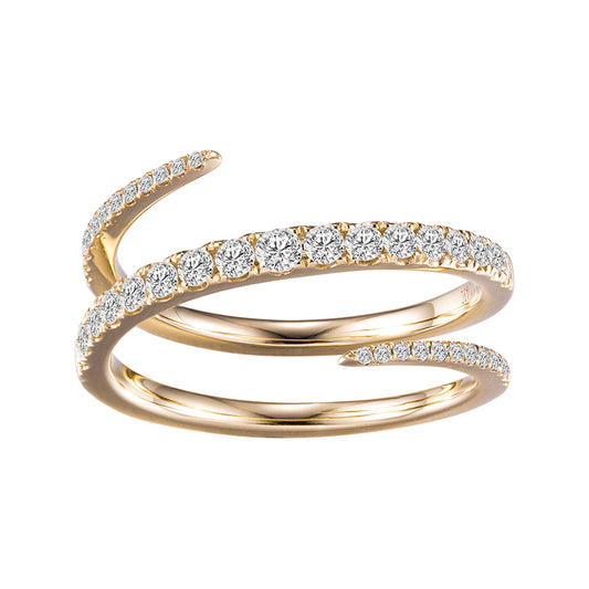 Eco-565: Resplandor Espiral – Anillo de diamantes en espiral cultivados en laboratorio en oro de 18 quilates 