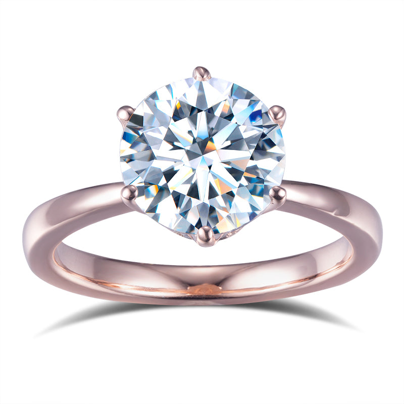 Eco-601: Llama del Solsticio – Anillo solitario de diamantes cultivados en laboratorio en oro rosa de 18 quilates 