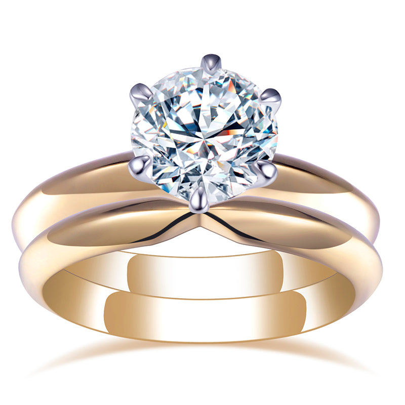 Eco-612: Unión Eterna – Conjunto nupcial de diamantes cultivados en laboratorio en oro de 18 quilates 