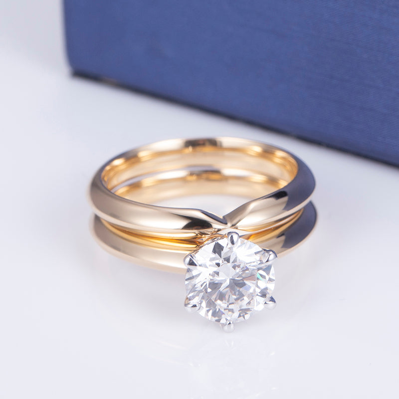 Eco-612: Unión Eterna – Conjunto nupcial de diamantes cultivados en laboratorio en oro de 18 quilates 