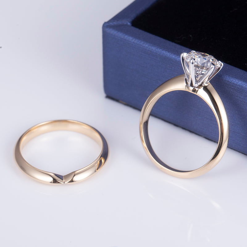 Eco-612: Unión Eterna – Conjunto nupcial de diamantes cultivados en laboratorio en oro de 18 quilates 