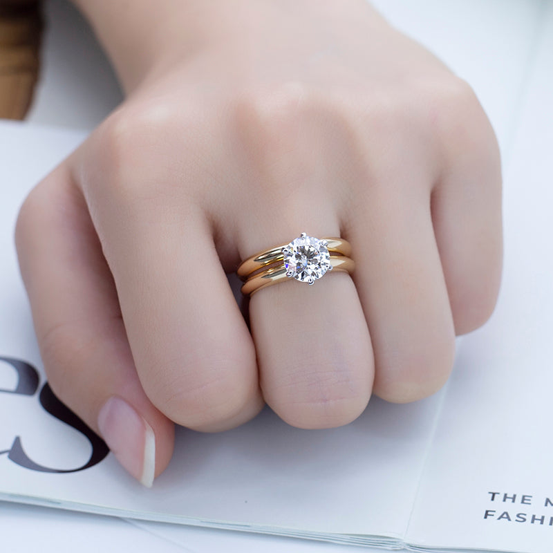 Eco-612: Unión Eterna – Conjunto nupcial de diamantes cultivados en laboratorio en oro de 18 quilates 