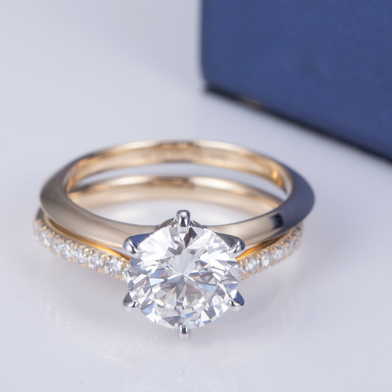 Eco-614: Golden Arc – Anillo de oro de 18 quilates con diamante ovalado y cuerpo dividido. 