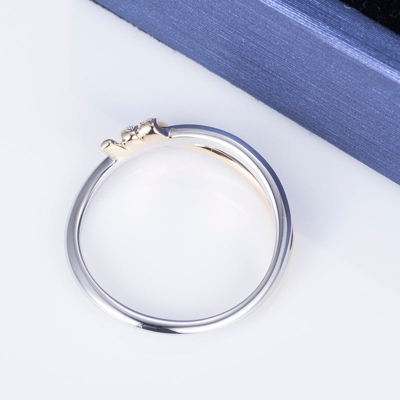 Eco-636: Atado a la Luz – Anillo de Nudo con Diamantes Cultivados en Laboratorio en Oro Blanco y Rosa de 18 K 