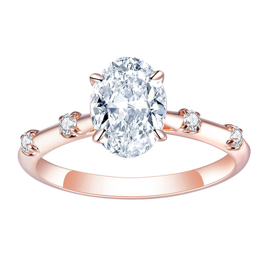 Eco-639: ハートライン・ラディアンス – 18Kローズゴールド製ラボグロウン・ハートダイヤモンドリング