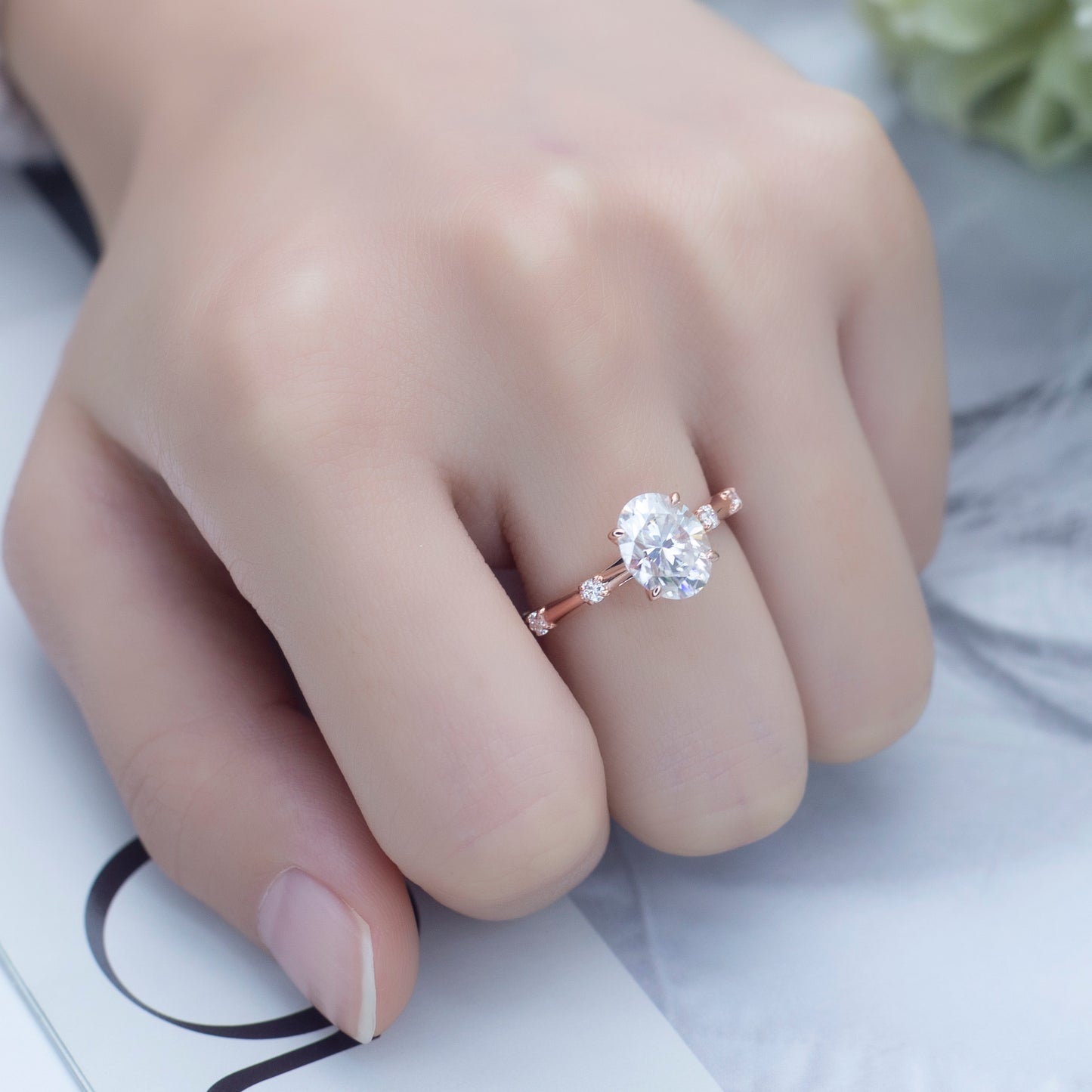 Eco-639: ハートライン・ラディアンス – 18Kローズゴールド製ラボグロウン・ハートダイヤモンドリング