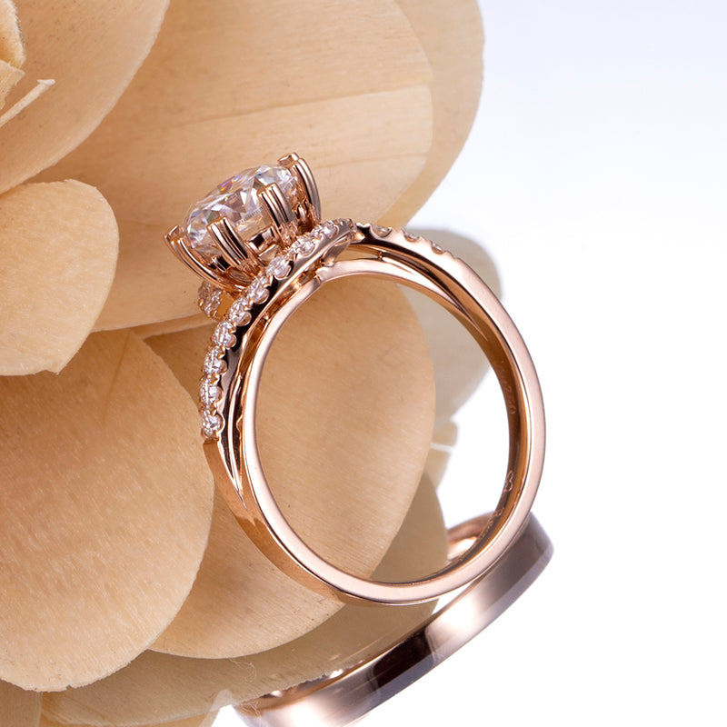 Eco-787: Heartline Twist – Anillo de oro rosa con diamantes cultivados en laboratorio de 18 quilates