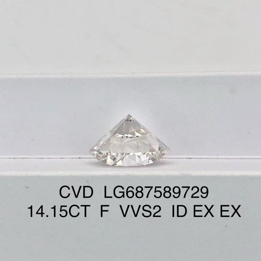 Round Cut 14.15ct F VVS2 CVD Lab Grown Diamond IGI Certificate LG687589729