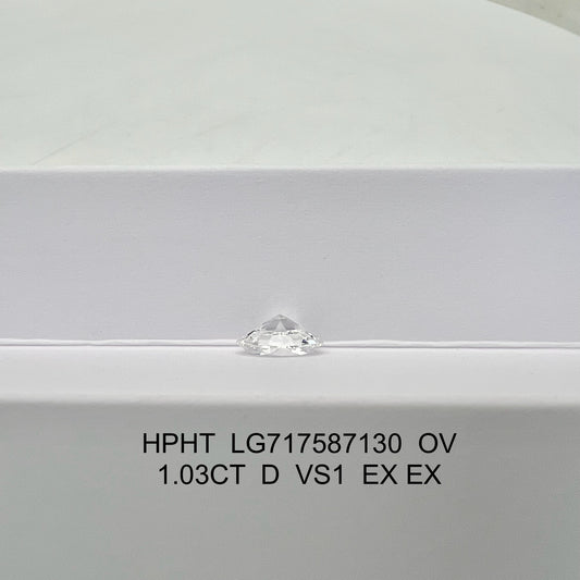 Oval Brilliant D VS1 EX 1.03ct HPHT Lab Grown Diamond with IGI Certificate LG717587130