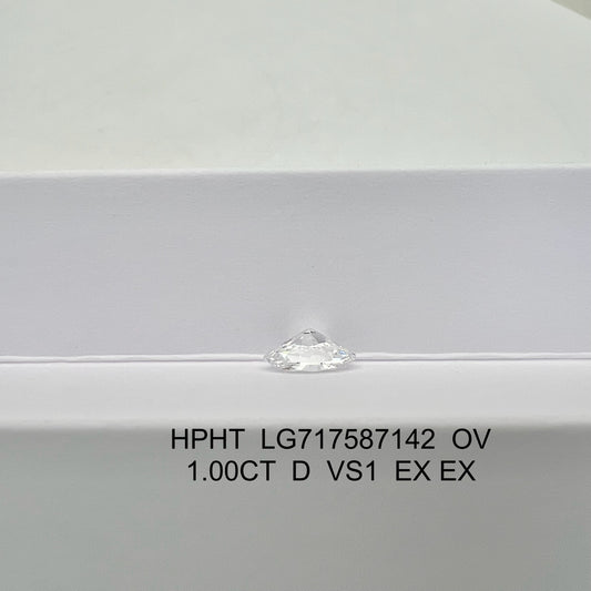 Oval Brilliant D VS1 EX 1ct HPHT Lab Grown Diamond with IGI Certificate LG717587142