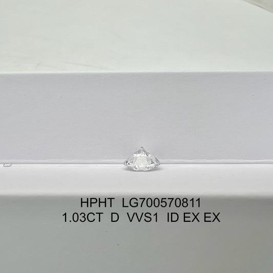 Round Brilliant D VVS1 ID EX EX 1.03ct Lab Grown Diamond with IGI Certificate LG700570811  HPHT