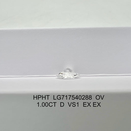 Oval Brilliant D VS1 EX 1ct HPHT Lab Grown Diamond with IGI Certificate LG717540288