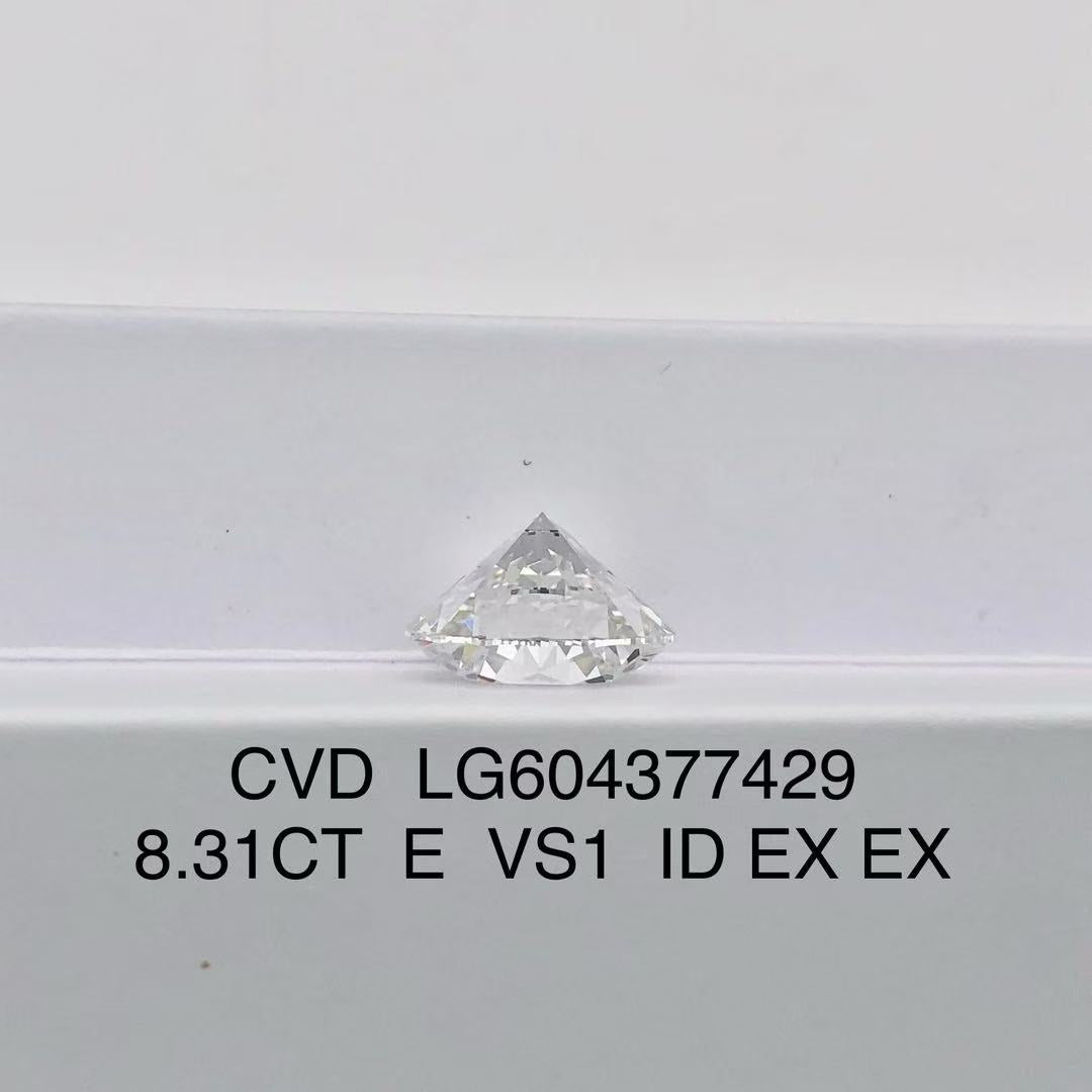 Round Cut 8.31ct E VS1 CVD Lab Grown Diamond IGI Certificate LG604377429