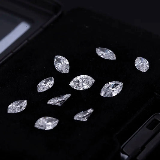 Marquise-Shaped Lab-Grown Diamonds – HPHT, DEF Color, VS1 Clarity (Melee Sizes: 1.5×3mm to 4×8mm)