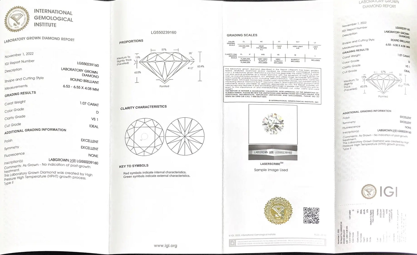 Round Shape Lab Grown Diamond Price List 0.3ct - 5ct IGI Certificate CVD HPHT Diamond