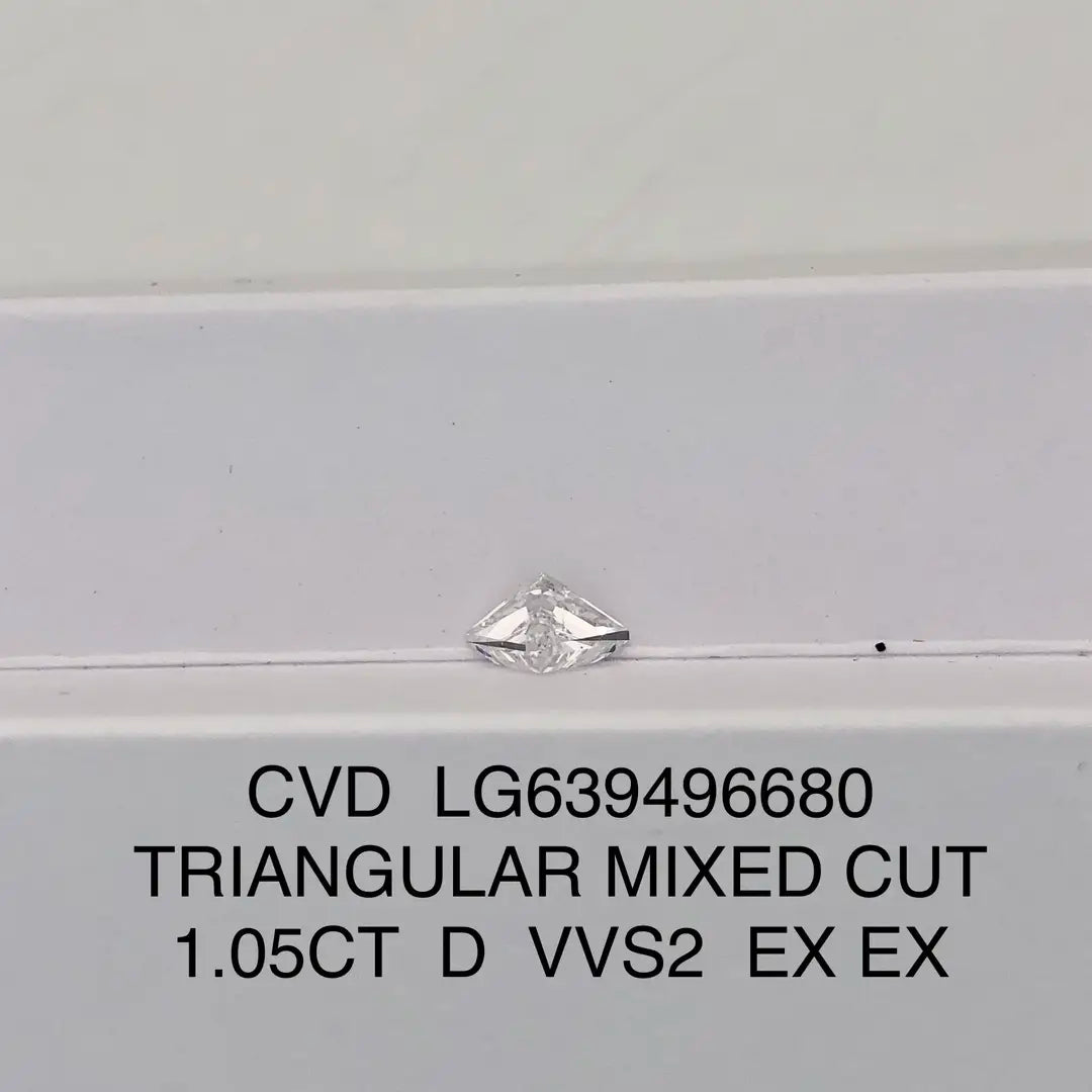 CVD Lab Diamond LG639496680 Triangular Mixed Cut 1.05CT D VVS2 EX EX