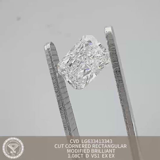 Radiant D VS1 EX EX 1.08ct CVD Lab Grown Diamond with IGI Certificate LG633413343