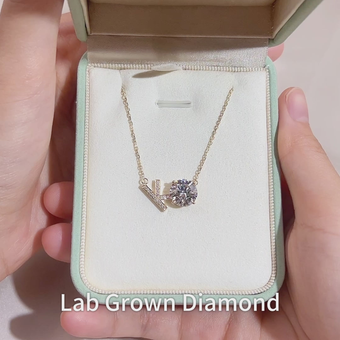Econ-917 Initial Spark Lab-Grown Diamond Monogram Pendant