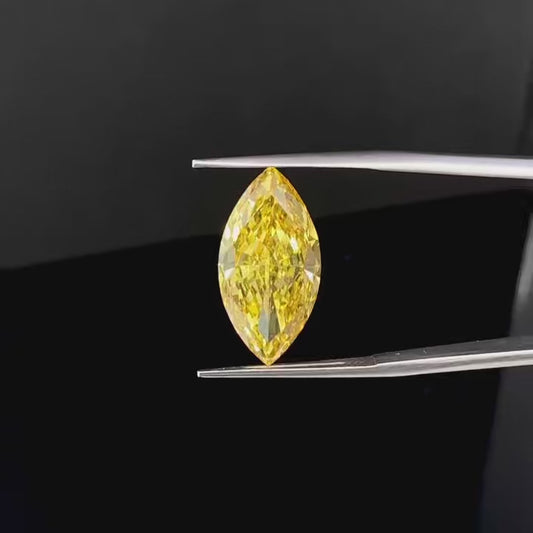 Marquise Cut 8.45ct Fancy Vivid Yellow VS1 CVD Lab Grown Diamond IGI Certificate LG 707565899