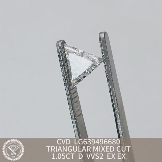 CVD Lab Diamond LG639496680 Triangular Mixed Cut 1.05CT D VVS2 EX EX