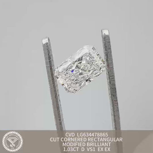 Radiant D VS1 EX EX 1.03ct CVD Lab Grown Diamond with IGI Certificate LG634478865