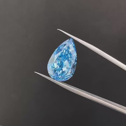 Pear Cut 10.61ct Fancy Vivid Blue VS1 CVD Lab Grown Diamond IGI Certificate LG 700591828