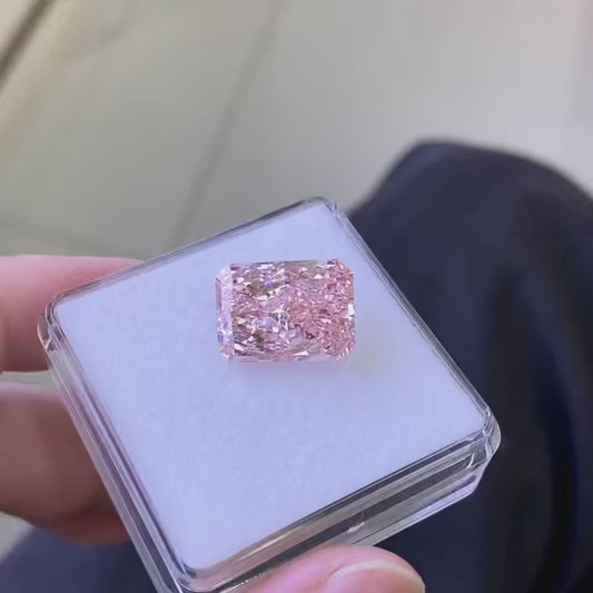 Emerald Cut 11ct Fancy Vivid Pink VS2 CVD Lab Grown Diamond IGI Certificate LG 683582423