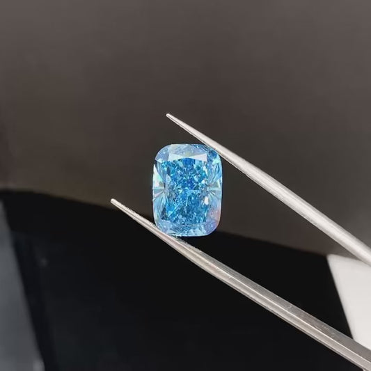 Cushion Cut 10.01ct Fancy Vivid Blue VVS2 CVD Lab Grown Diamond IGI Certificate LG 700591842