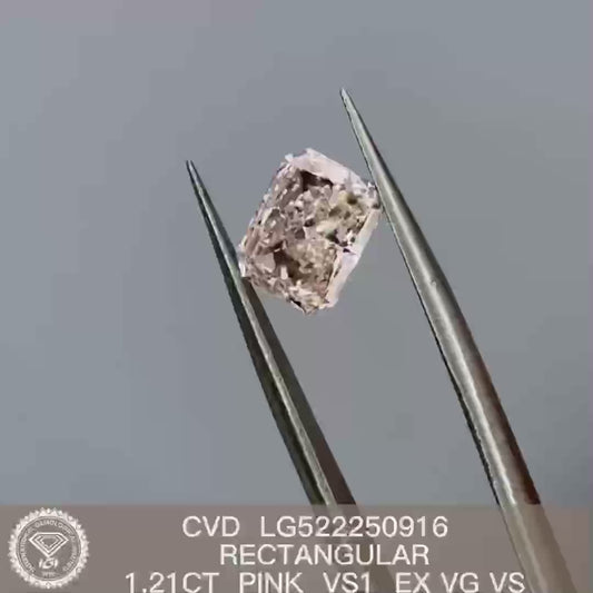 Radiant Cut 1.21ct Faint Pink VS1 CVD Lab Grown Diamond IGI Certificate LG522250916